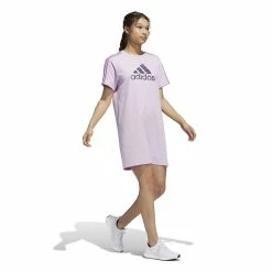 Women's adidas Leopard Metallic Badge of Sport Graphic T-Shirt Dress -Adidas shop 5709291 ALT2