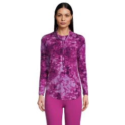 Women's Tall Lands' End Power Performance Tie Dye Cowl Neck Top