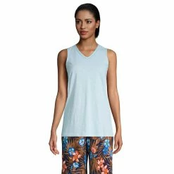Women's Lands' End Crochet Trim Tunic Tank -Adidas shop 5719073 Blue White Stripe