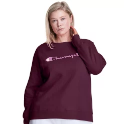 Plus Size Champion® Powerblend Graphic Fleece Sweatshirt -Adidas shop 5720804 Dark Berry Purple