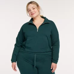 Plus Size FLX Embrace Quarter-Zip Sweatshirt -Adidas shop 5720994 Midnight Flood