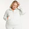 Plus Size FLX Embrace Quarter-Zip Sweatshirt -Adidas shop 5720994 Soft Breeze