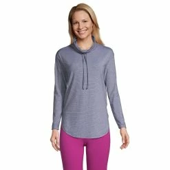 Petite Lands' End Power Performance Cowl Neck Top
