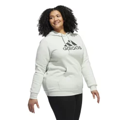 Plus Size adidas Leopard Metallic Badge Of Sport Fleece Graphic Hoodie -Adidas shop 5724174 ALT2