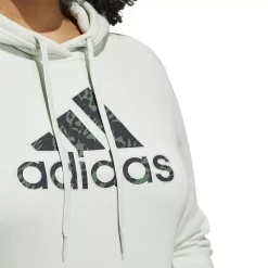 Plus Size adidas Leopard Metallic Badge Of Sport Fleece Graphic Hoodie -Adidas shop 5724174 ALT3