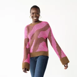 Women's Nine West Patterned Crewneck Sweater -Adidas shop 5731865 Always Pink Combo