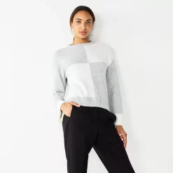 Women's Nine West Patterned Crewneck Sweater -Adidas shop 5731865 Gray Heather Combo