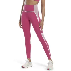 Women's Reebok Lux Colorblock High-Waisted Leggings -Adidas shop 5736070 Semi Proud Pink