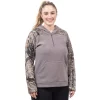 Women's Huntworth Quarter-Zip 2-Tone Fleece Hoodie -Adidas shop 5738060