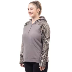 Women's Huntworth Quarter-Zip 2-Tone Fleece Hoodie -Adidas shop 5738060 ALT2