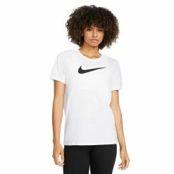 Women's Nike Dri-FIT Swoosh Graphic Tee 14 Women's Nike Dri-FIT Swoosh Graphic Tee -Adidas shop 5738085 White Black