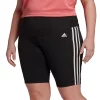 Plus Size adidas 3 Stripe Bike Shorts -Adidas shop 5753837 Black White