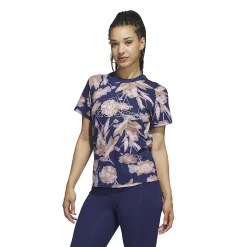 Women's adidas Bloom Print Tee -Adidas shop 5767092 Dark Blue