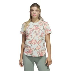 Women's adidas Bloom Print Tee -Adidas shop 5767092 Linen Green