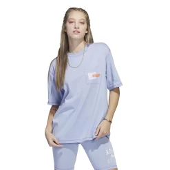 Women's adidas Sportswear Graphic Pocket Tee -Adidas shop 5769472 Blue Dawn