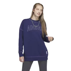 Women's adidas Sportswear Graphic Oversized Fleece Crewneck -Adidas shop 5770383 Dark Blue