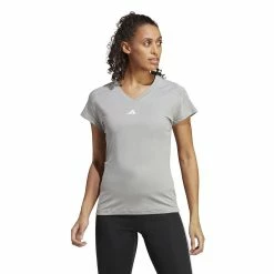 Women's adidas AEROREADY Train Essentials Minimal Tee -Adidas shop 5770412 Medium Gray Heather