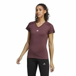 Women's adidas AEROREADY Train Essentials Minimal Tee -Adidas shop 5770412 Shadow Maroon