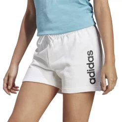 Women's adidas Essentials Linear French Terry Shorts -Adidas shop 5774104 White Black