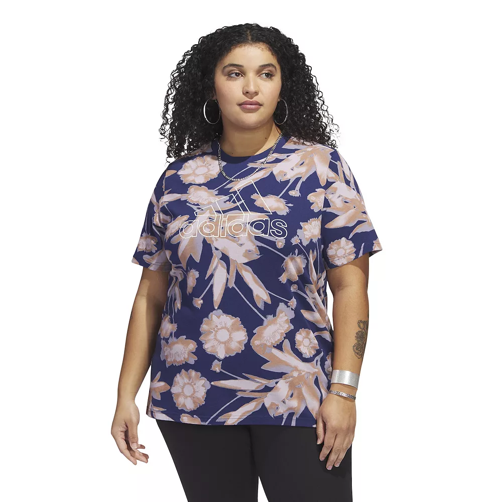 Plus Size adidas Bloom Print Tee 4 Plus Size adidas Bloom Print Tee - Image 2