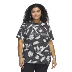 Plus Size adidas Bloom Print Tee 10 Plus Size adidas Bloom Print Tee -Adidas shop 5774292 Dark Gray Heather