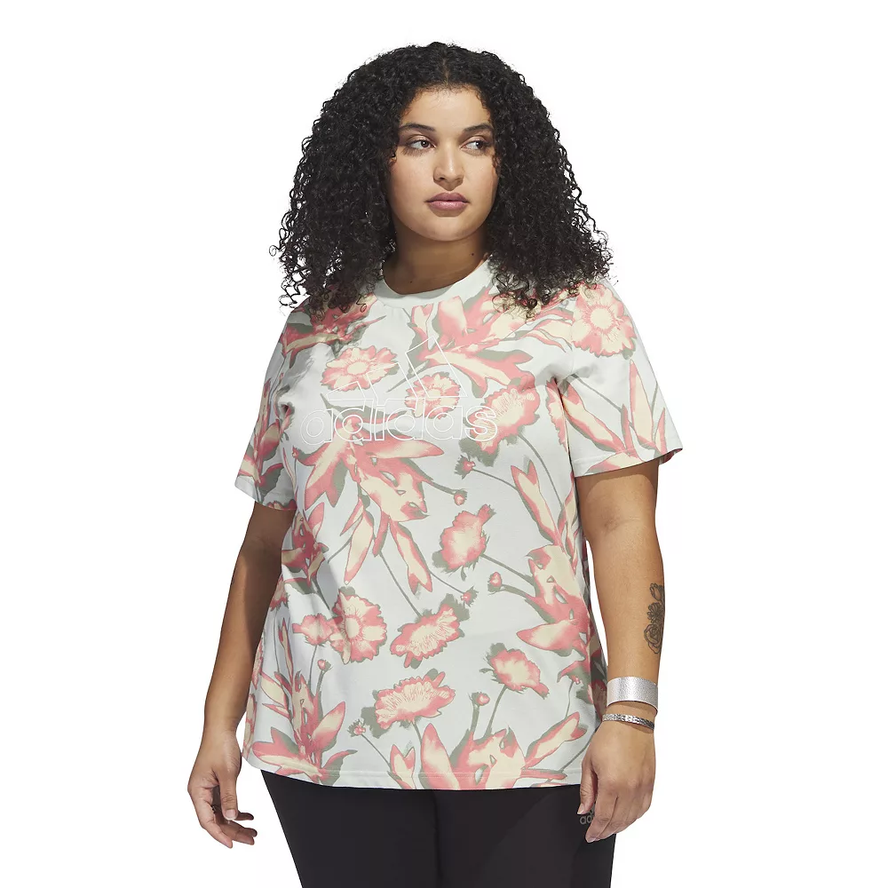 Plus Size adidas Bloom Print Tee 6 Plus Size adidas Bloom Print Tee - Image 4