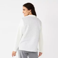 Women's Croft & Barrow® Quilted Quarter-Zip Top -Adidas shop 5775880 ALT