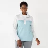 Women's Croft & Barrow® Quilted Quarter-Zip Top -Adidas shop 5775880 Blue Grey Colorblock