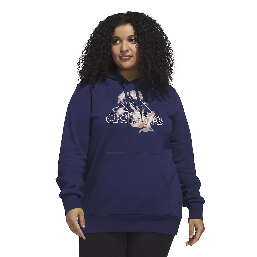 Plus Size adidas Bloom Fleece Hoodie 5 Plus Size adidas Bloom Fleece Hoodie - Image 3