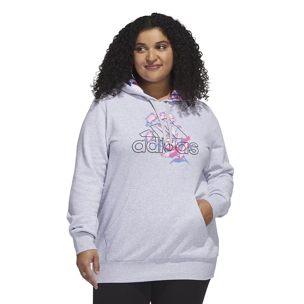 Plus Size adidas Bloom Fleece Hoodie 4 Plus Size adidas Bloom Fleece Hoodie - Image 2