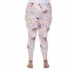 Plus Size White Mark Printed High-Waisted Leggings -Adidas shop 5780869 Coral Pink Flower