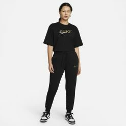 Women's Nike Sportswear Club Fleece Leopard-Print Logo Pants -Adidas shop 5788967 ALT2
