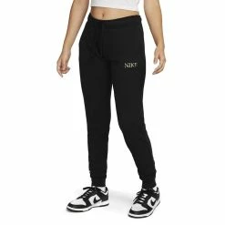 Women's Nike Sportswear Club Fleece Leopard-Print Logo Pants -Adidas shop 5788967 Black