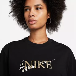 Women's Nike Sportwear Leopard Print Logo Boxy Tee -Adidas shop 5788971 ALT3