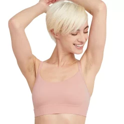 Hanes Ultimate® Comfort Flex Fit Authentic Longline Scoop Crop Bralette DHY201 -Adidas shop 5798295 Pink Gleam
