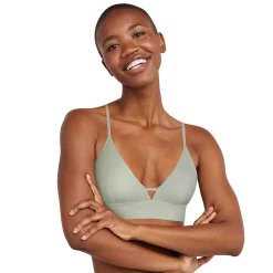 Hanes Ultimate® Comfort Flex Fit Authentic Longline Triangle Bralette DHY204 -Adidas shop 5798300 Soft Celadon Waffle