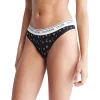 Women's Calvin Klein CK One Cotton Thong Panty QF5733 -Adidas shop 5827793 Star Print Black