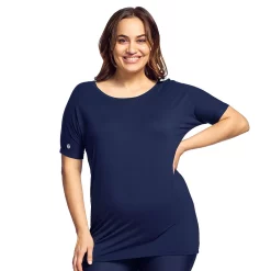 Plus Size Mazu Swim Ultra Soft Strappy-Back Swim Cover-Up Tee -Adidas shop 5898885 ALT2