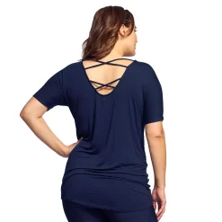 Plus Size Mazu Swim Ultra Soft Strappy-Back Swim Cover-Up Tee -Adidas shop 5898885 ALT3