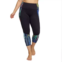Plus Size Mazu Swim High-Rise Slimming Swim Capri Leggings -Adidas shop 5898935 Multi