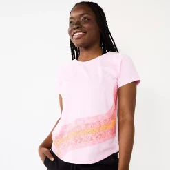 Women's Tek Gear® Core Raglan Tee -Adidas shop 5942070 Abstract Pink Curves