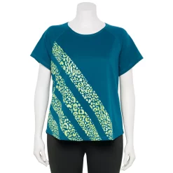 Plus Size Tek Gear® Core Raglan Tee -Adidas shop 5942095 Teal Stripes