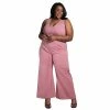 Poetic Justice Women's Plus Size Sleeveless V-Neck Wide Leg Jumsuit -Adidas shop 6061317 Dark Rose