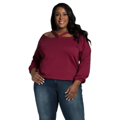 Poetic Justice Women's Plus Size V Self Straps Off Shoulder Long Sleeve Top 8 Poetic Justice Women's Plus Size V Self Straps Off Shoulder Long Sleeve Top -Adidas shop 6061318 Sunset