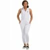 Poetic Justice Curvy Women's Sleeveless Stretch Collared Jumpsuit