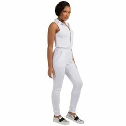 Poetic Justice Curvy Women's Sleeveless Stretch Collared Jumpsuit -Adidas shop 6061377 ALT2