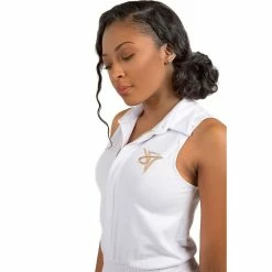 Poetic Justice Curvy Women's Sleeveless Stretch Collared Jumpsuit -Adidas shop 6061377 ALT3