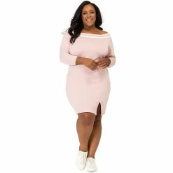Poetic Justice Plus Size Curvy Women's Atheletic Stripe Knee-Length Dress