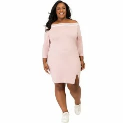 Poetic Justice Plus Size Curvy Women's Atheletic Stripe Knee-Length Dress -Adidas shop 6061407 ALT3