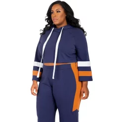 Poetic Justice Plus Size Curvy Women's Flare Sleeve Cropped Hoodie -Adidas shop 6061454 ALT2